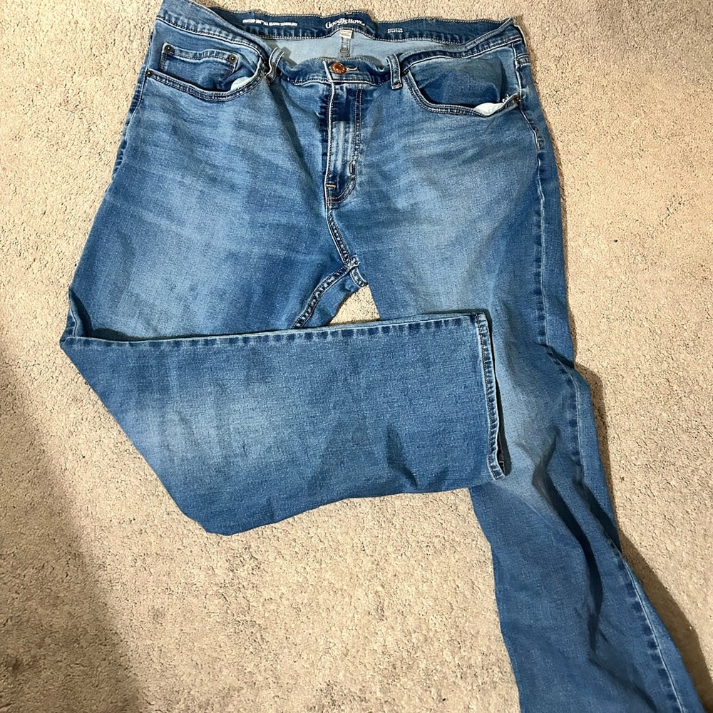 Straight leg athletic fit jean